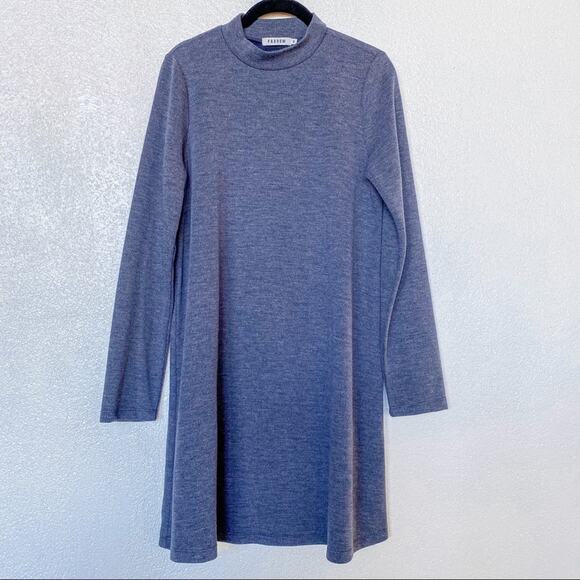 Farrow Muted Blue Mock Neck Dress Size Medium - Picture 1 of 7